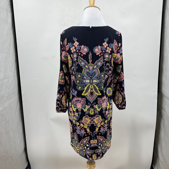 Loft Ann Taylor Dress Womens PS Small Petite Floral Mosaic Long Sleeve Back Zip - Picture 5 of 10